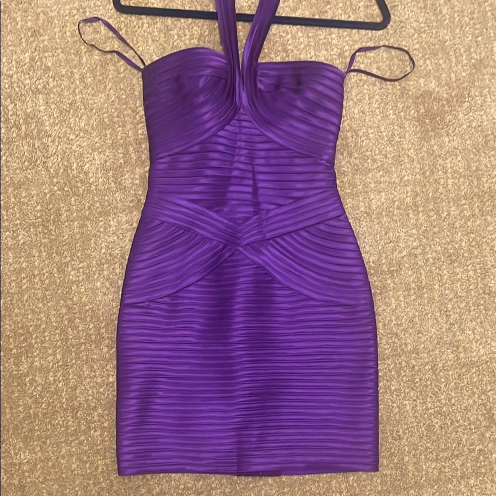 Elegant Purple Halter Dress